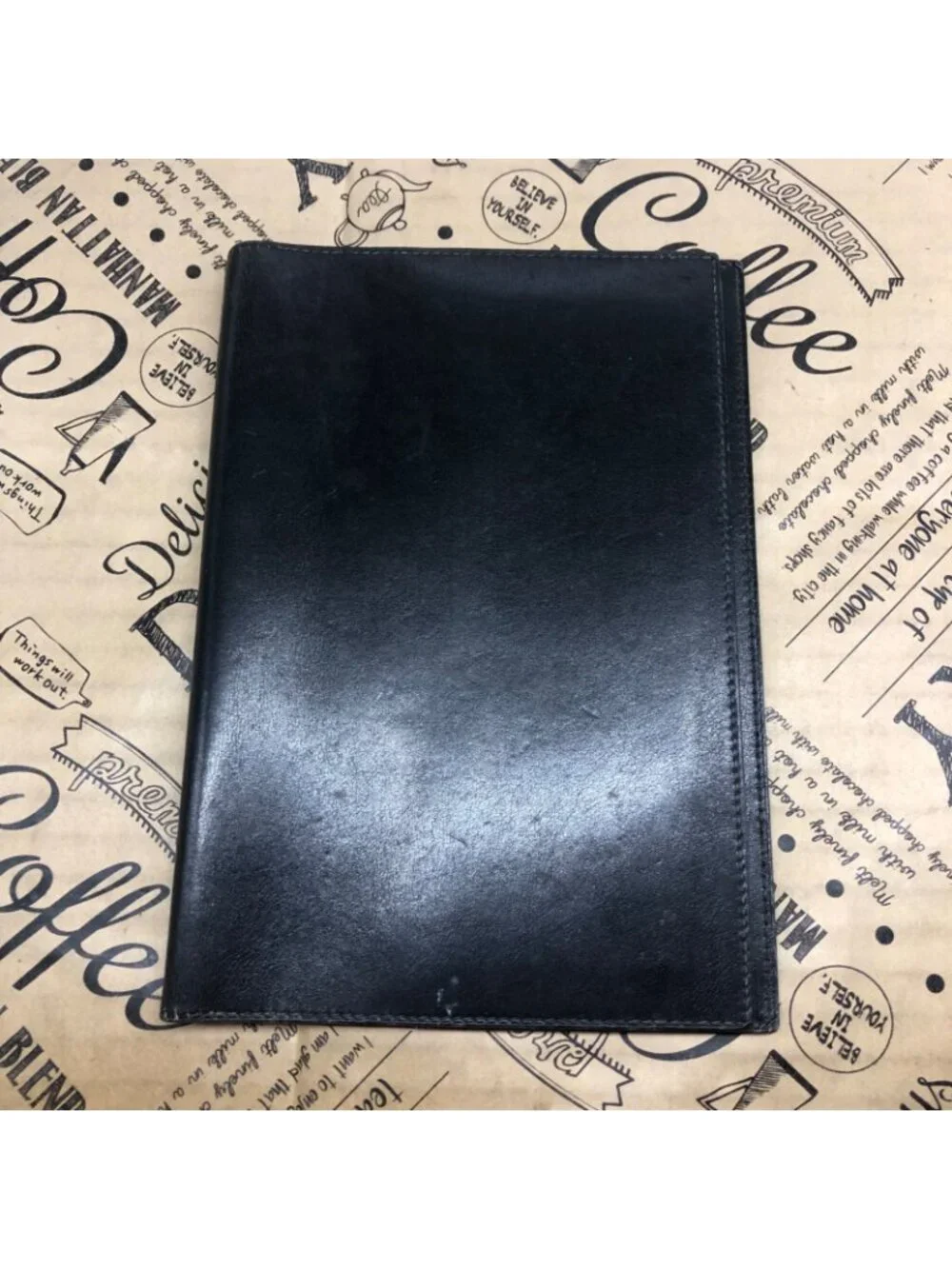Hermes Notebook Schedule Note Cover Leather Black Business Agenda
